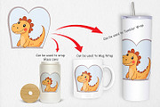 Clipart Heart Dinosaur, a Graphic by Artnoy (Thumbnail 4 of 5)