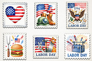 Labor Day Postage Stamp Clipart, an Illustration by RobertsArt (Thumbnail 2 of 5)