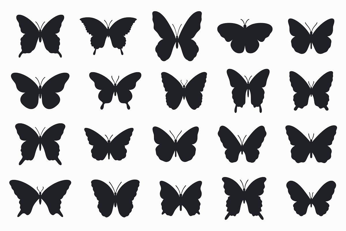 Butterfly Silhouette Vector Bundle, an Animal Illustration by Kusumaillustration (Photo 6 of 13)