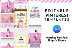 Pink Pinterest Templates for Canva