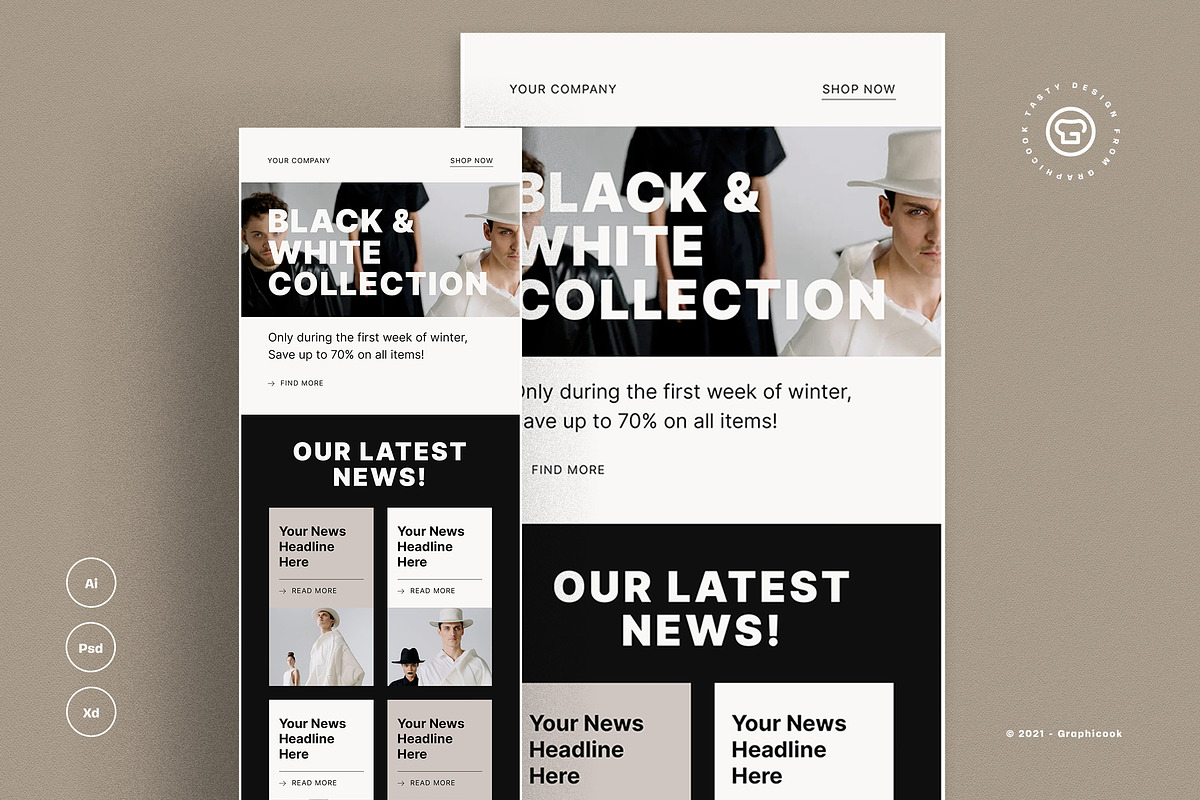 Minimalist Email Newsletter, an Email Template by graphicook