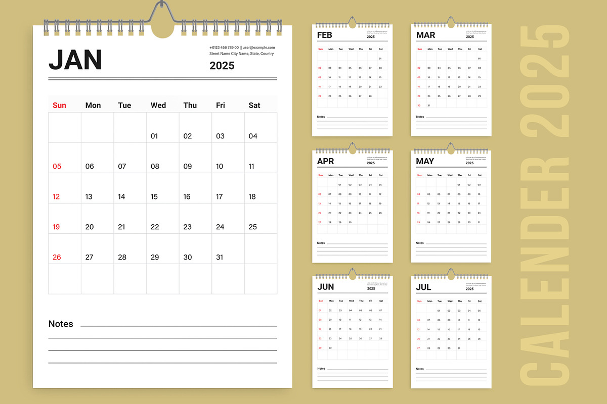 2025 Calender Design Layout Template, a Stationery Template by ContestDesign (Photo 1 of 4)