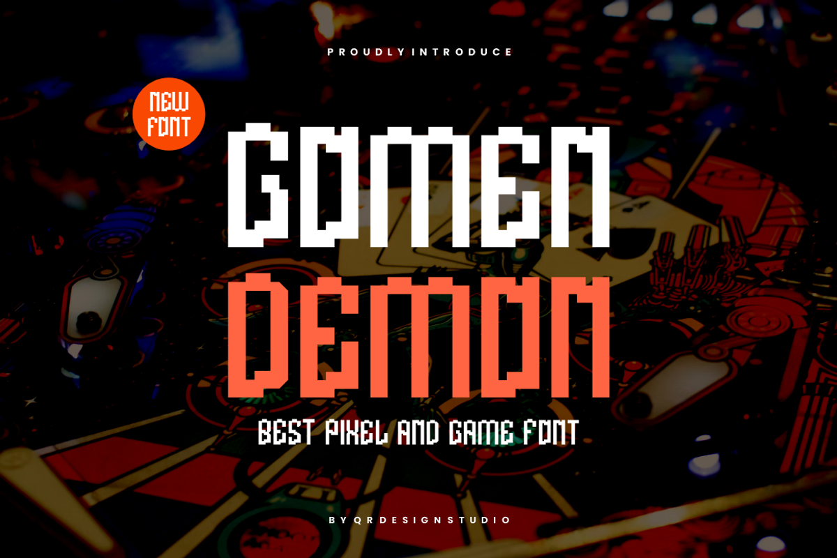 Gomen Demon - Game & Pixel Font, a Sans Serif Font by QR Design Studio (Photo 1 of 7)