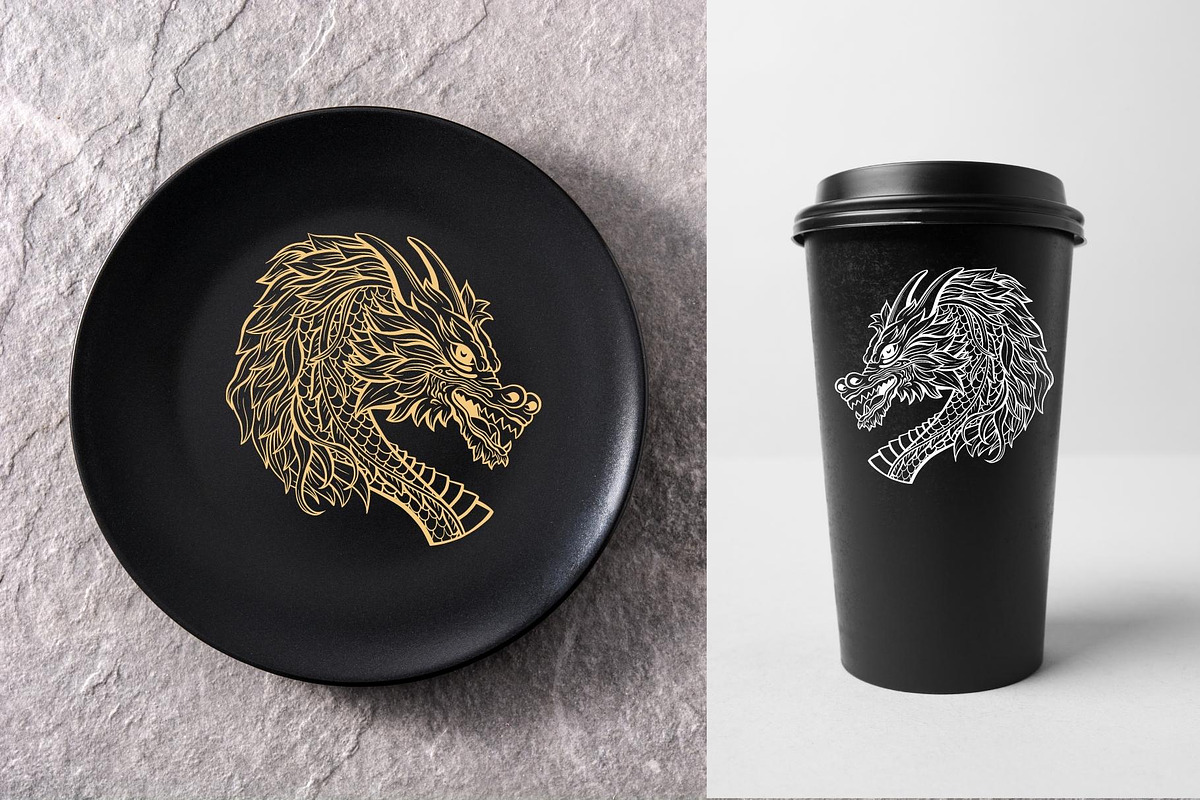 Chinese Dragon SVG Black Outline, an Animal Illustration by ilonitta (Photo 6 of 8)
