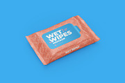 Wet wipes mockup. Angled view, a Packaging Mockup by easymock (Thumbnail 6 of 8)