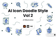 AI Icon Doodle Style Vol 2, an Object Graphic by SLAB! Design (Thumbnail 1 of 3)