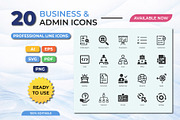 60 Business & Admin Line Icons Pack, an Outline Icon by taieefbakshi (Thumbnail 1 of 6)