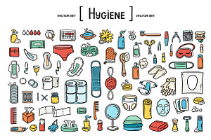 Vector set on the theme of hygiene