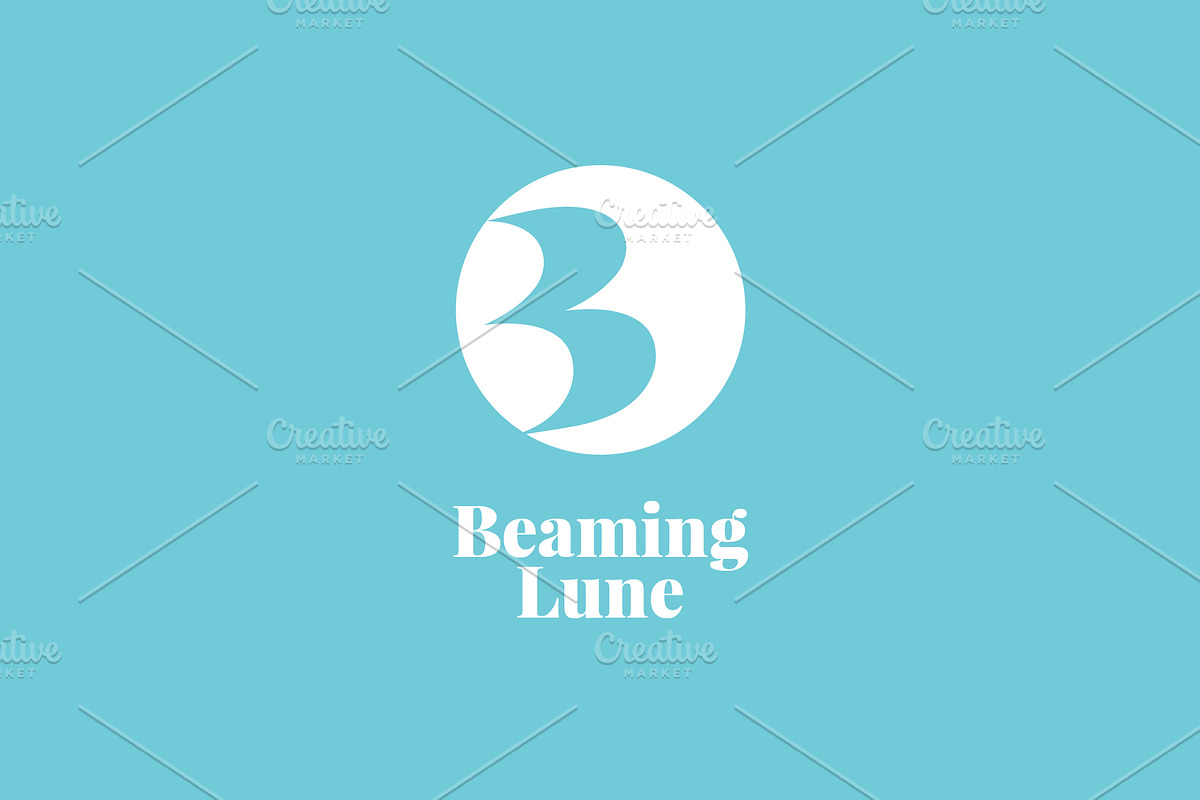 Beaming Lune logo design, a Branding & Logo Template by MuzaInspires (Photo 1 of 5)