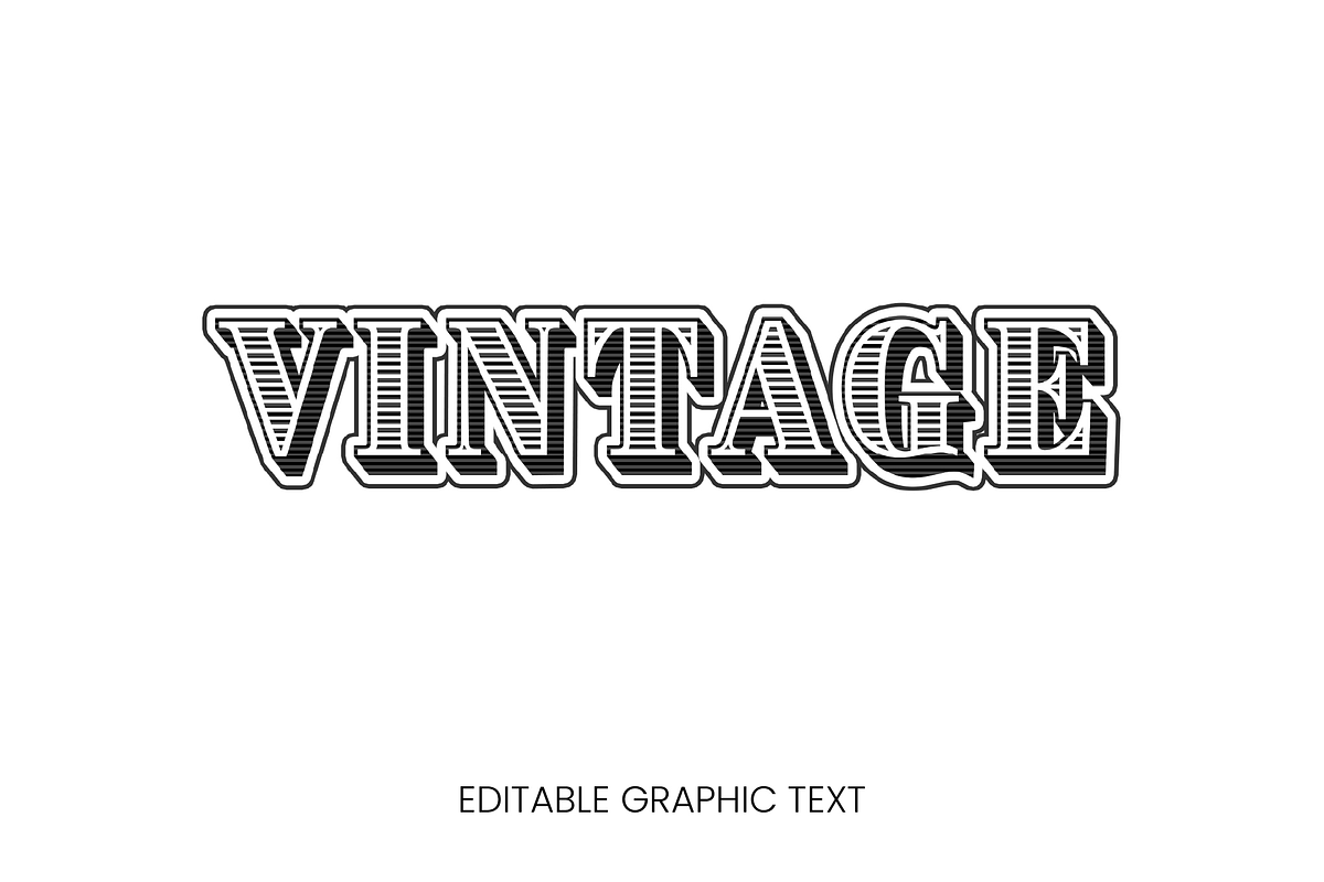Retro Vintage Striped Text Effect preview 2