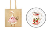 Strawberry Goose Clipart, an Illustration by Design Market (Thumbnail 4 of 4)