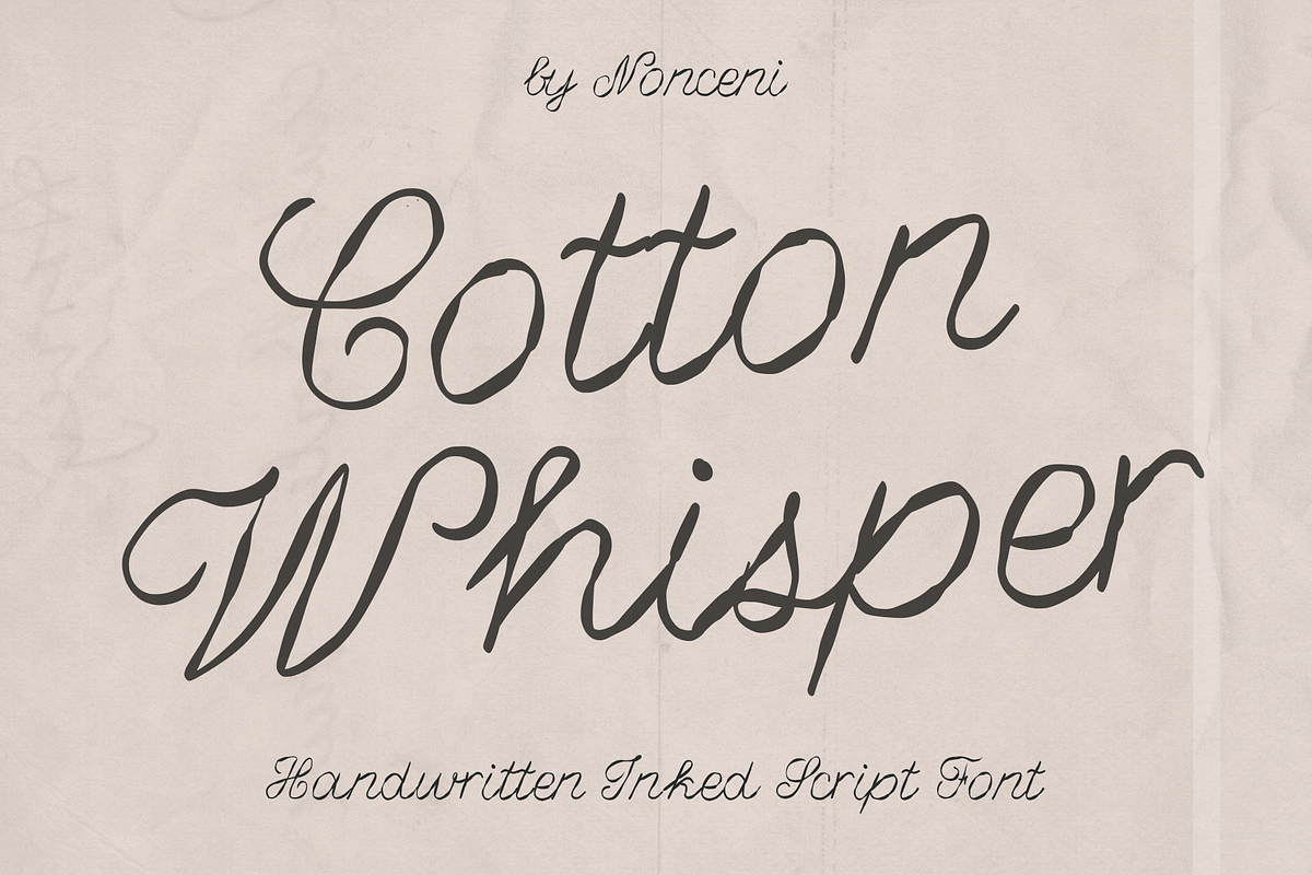 Cotten Whisper Elegant Ink Font, a Script Font by Nonceni (Photo 1 of 13)