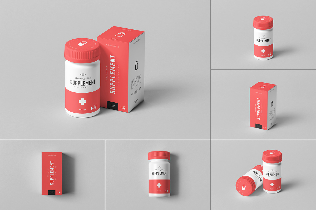 Supplement Jar & Box Mock-Up 4, a Packaging Mockup by Yogurt86 (Photo 1 of 11)