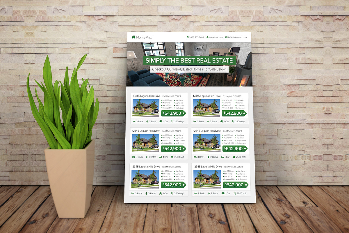 Real Estate Agent Flyer Template, a Flyer Template by Creativenauts