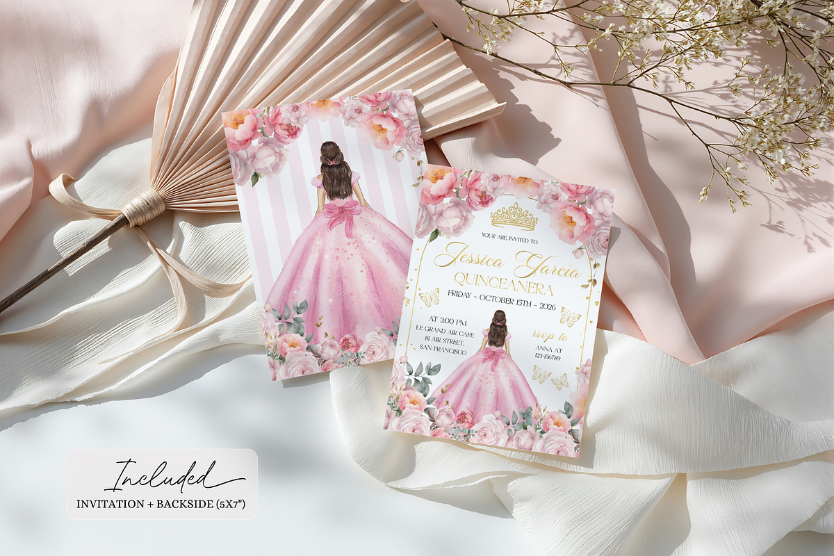Princess 15th Birthday Invitation, a Templates & Theme by VeliusCreativeStudio (Photo 2 of 3)