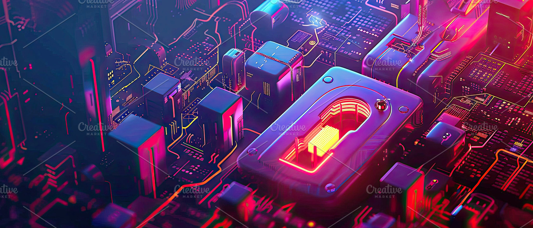 technology illustration lock,securit, a Photo by LOGOCREATIVE