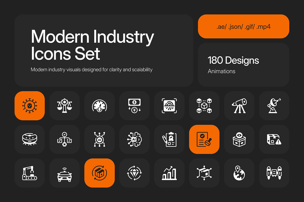 Animated Modern Industry Icons, a Solid Icon by Creative Stall (Photo 1 of 4)