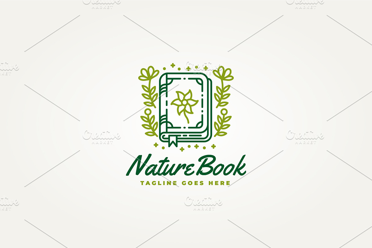 minimalist nature book line art logo, a Branding & Logo Template by Blazybone