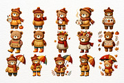 Cute Autumn Bear Clipart Bundle, a Seasonal Illustration by Nicolle's Colorful Art (Thumbnail 5 of 7)