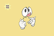 Funny cartoon faces, Groovy mascot, an Icon by Anastasiya Klempach (Thumbnail 2 of 4)