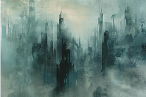 Abstract urban landscape in muted, an Illustration by Ylivdesign