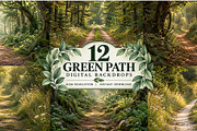 Green Path Digital Backdrop BUNDLE, a Layer Style Add-On by Wild Honey Design Co. (Thumbnail 1 of 4)