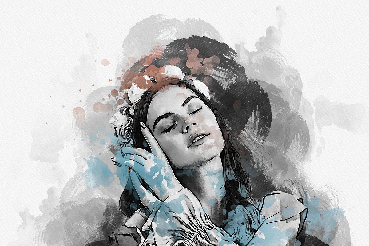 Mixed Art Watercolor Effect Template, an Action Add-On by MRI STUDIO (Photo 14 of 24)