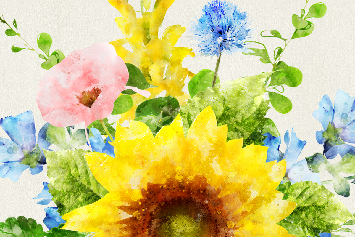 Watercolor Sunflowers, a Graphic by TheSeventhDesire (Photo 5 of 8)
