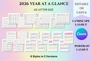 2026 Year at a Glance, a Templates & Theme by Adalin Shop