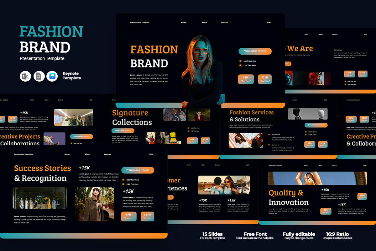 Fashion Brand - Keynote Template, a Presentation Template by QR Design Studio (Photo 1 of 3)
