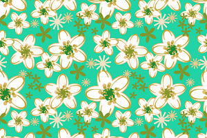 Green Floral Fabric Pattern Seamless, a Pattern Graphic by Sharon Schwalbe