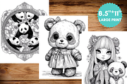Cute Panda Coloring Pages for Kids, an Animal Illustration by LA Design (Thumbnail 9 of 10)