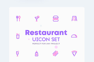 UICON - Restaurant Icons Set, an Outline Icon by CCS Type