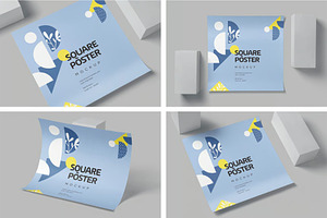 Square Poster Mockups, an Advertising Mockup by megostudi0