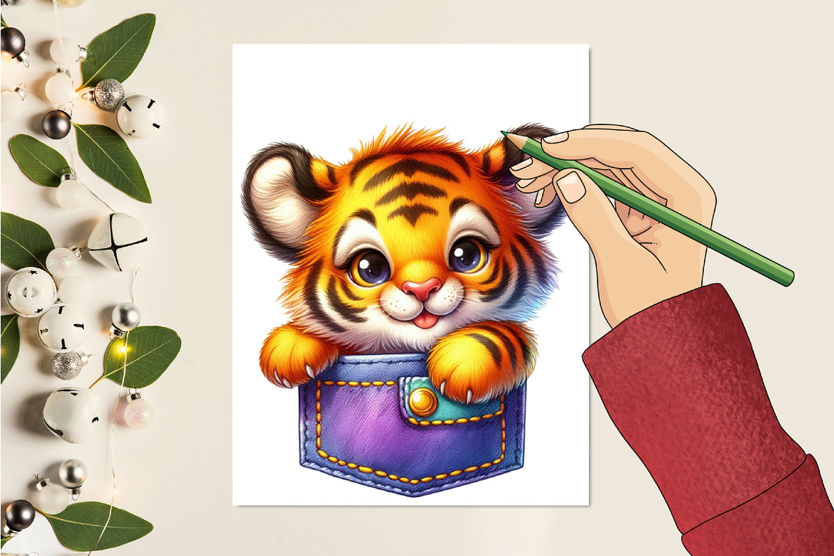 Peeking Cute Animals Pocket Clipart, an Illustration by RobertsArt (Photo 5 of 7)