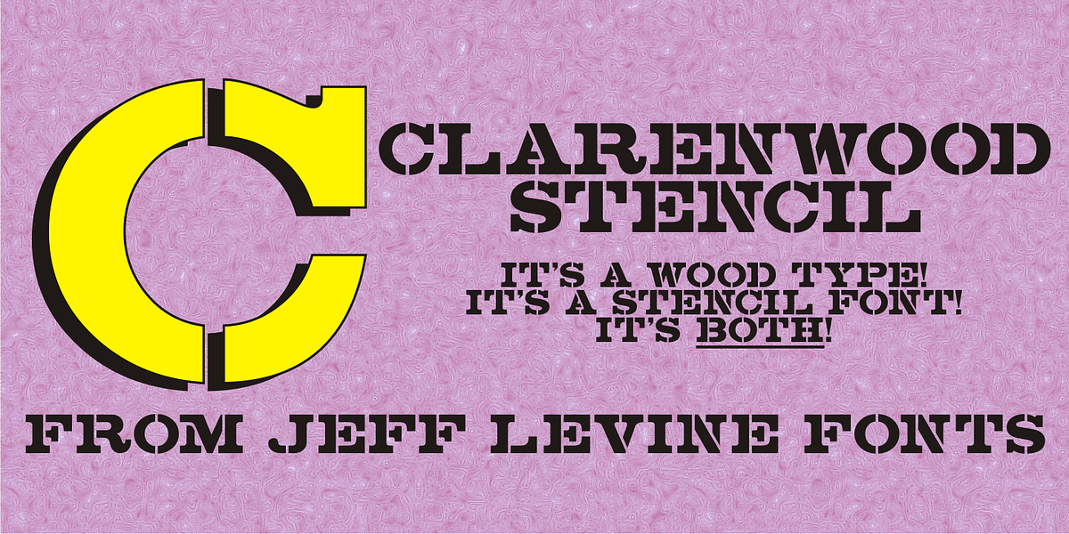Clarenwood Stencil JNL, a Slab Serif Font by Jeff Levine Fonts