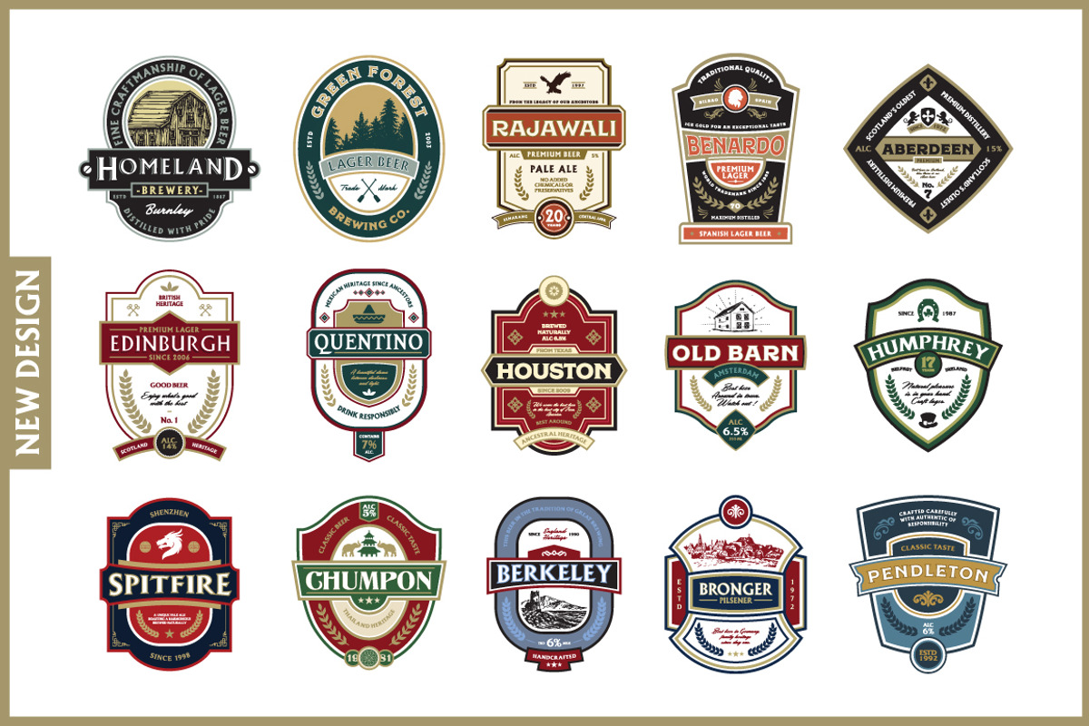 Premium Bundle Beer Label Pack, a Branding & Logo Template by Rich Graphic (Photo 2 of 6)