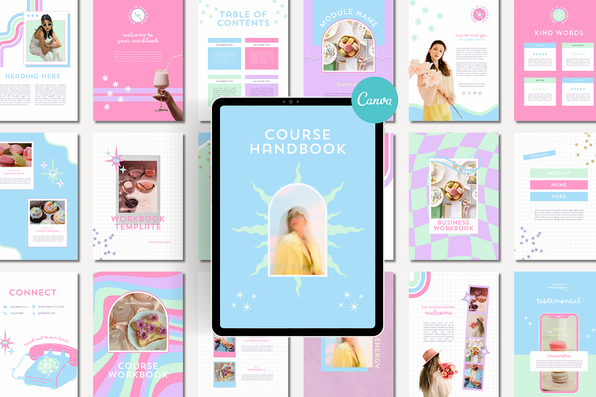 Pastel Ebook Workbook Canva Template, a Marketing Template by Anna Design Studio (Photo 1 of 11)