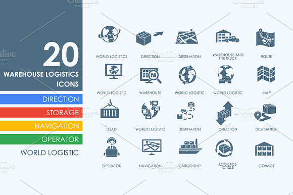 20 Warehouse Logistics Icons