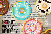 Vector set of glazed colored donuts., a Decorative Illustration by WalnutBird (Thumbnail 2 of 4)