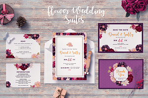 FLOWER WEDDING INVITATION SUITES