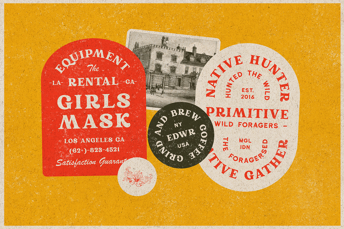 Rundeck - Vintage Texture Font, a Serif Font by Edignwn Type (Photo 3 of 9)