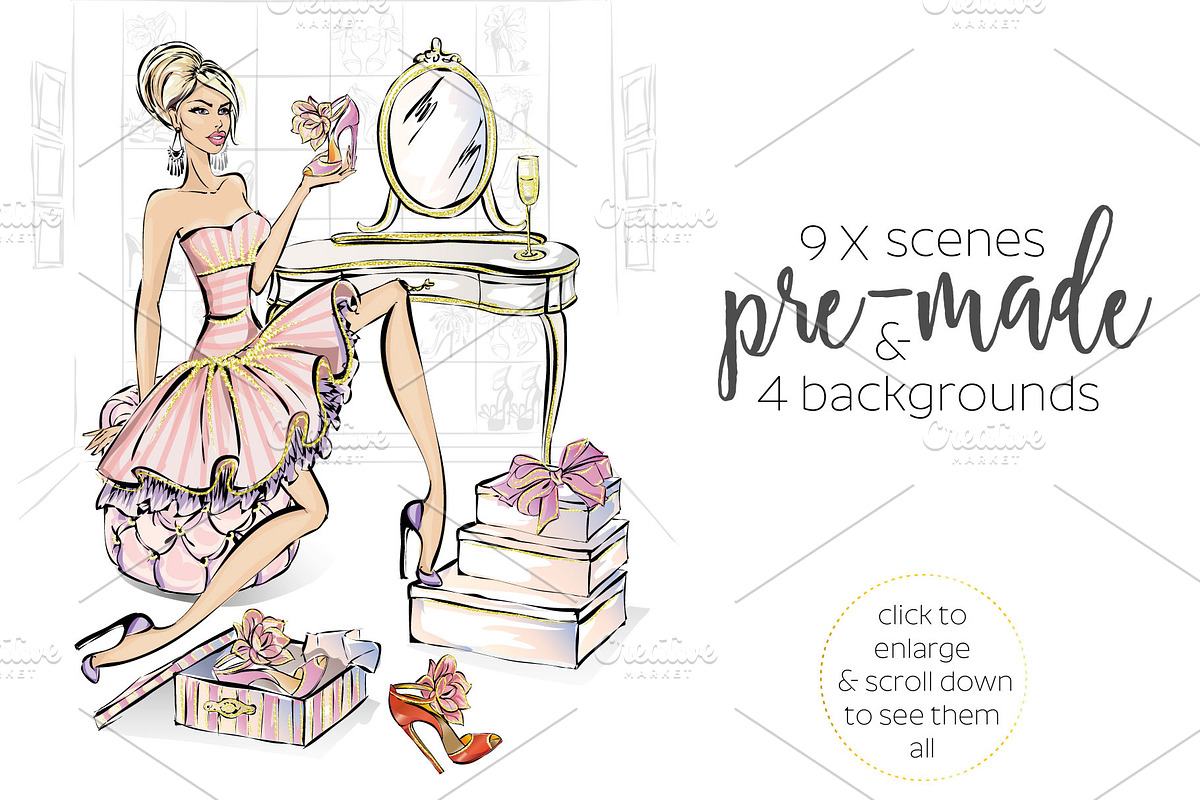 Lifestyle Fashion Clipart, an Illustration by Pink_Illustration