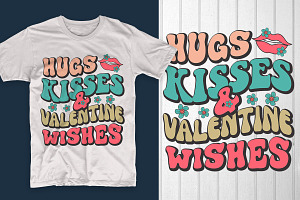 Hugs Kisses & Valentine Wishes, an Illustration by T-shirt Pond