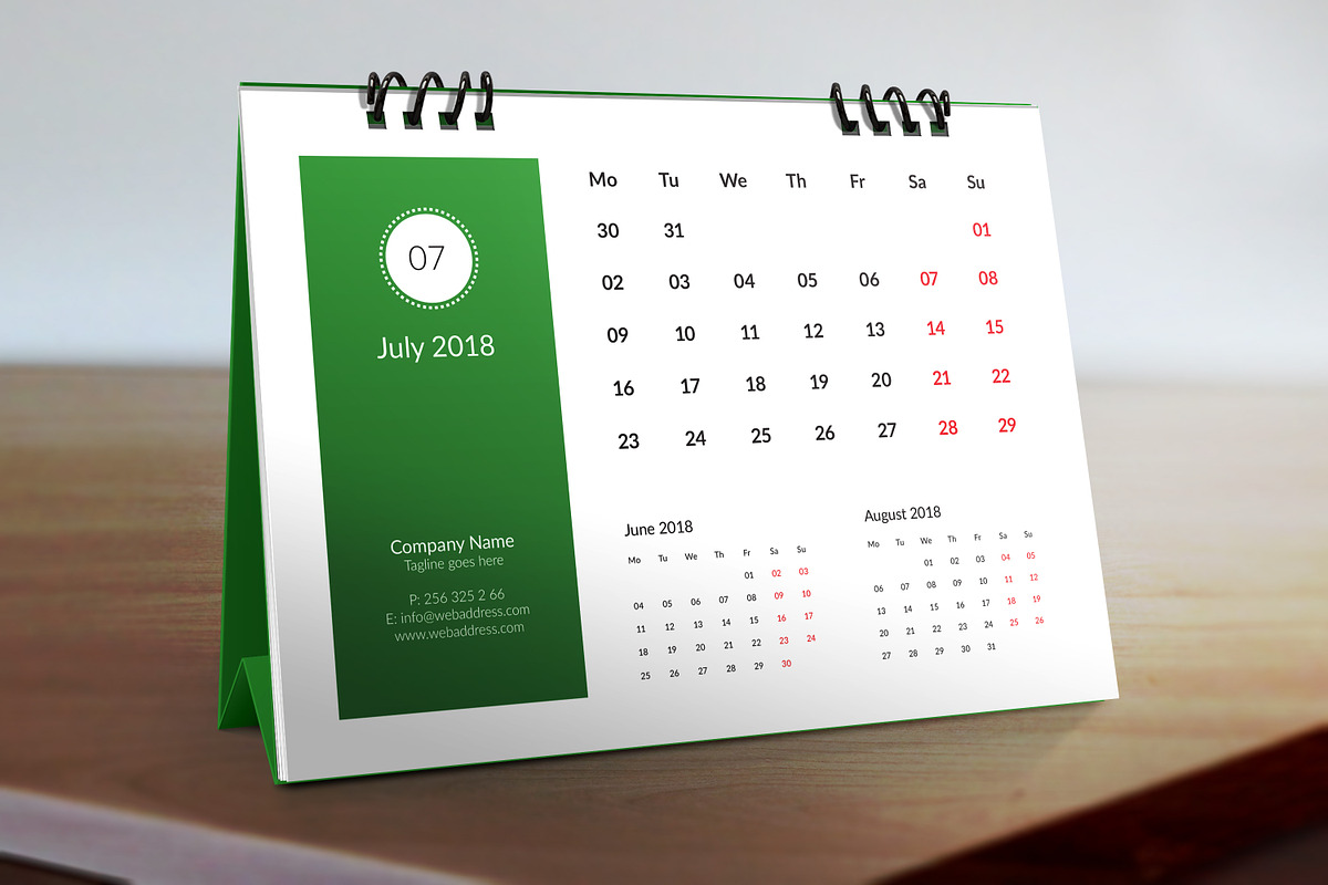 2018 Desk Calendar template, a Stationery Template by graphicbox (Photo 6 of 6)