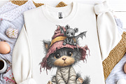 Halloween Mummy Cat Clipart, a Seasonal Illustration by OK Design (Thumbnail 5 of 6)