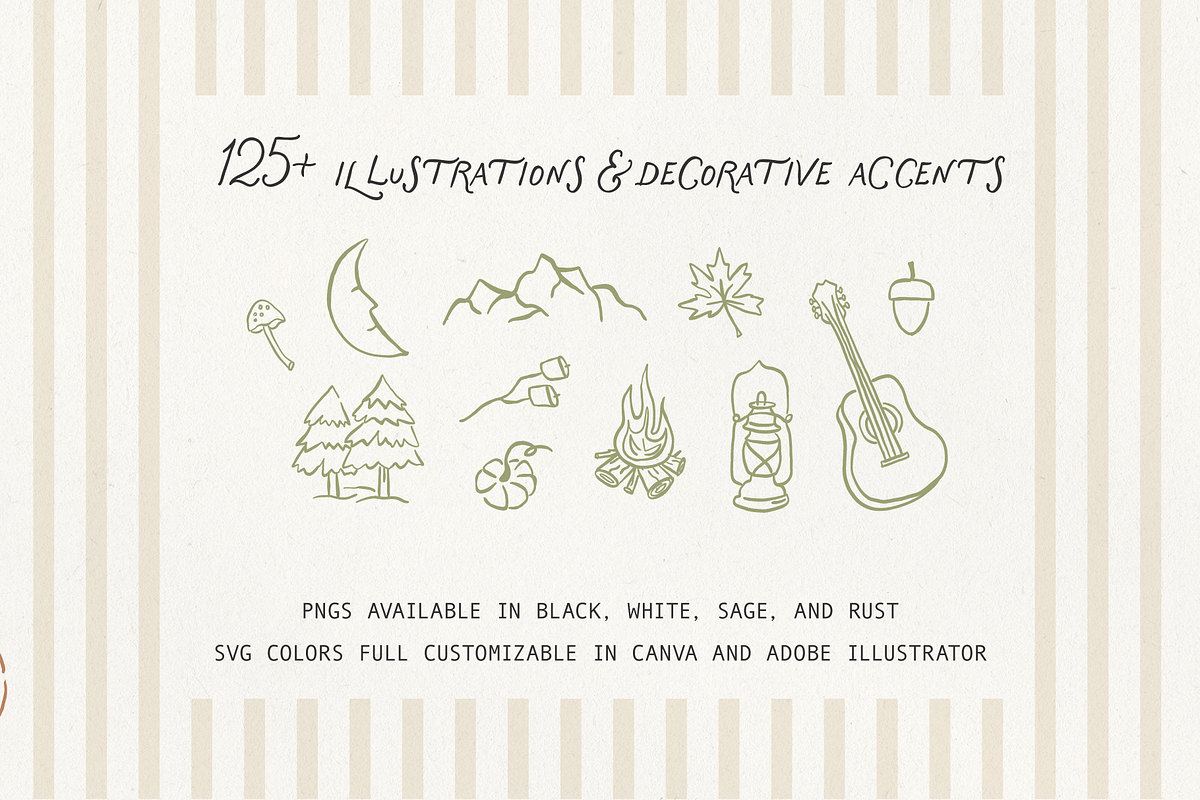 Cozy Autumn Hand Drawn SVG Elements, a Seasonal Illustration by Claire Emery Designs (Photo 2 of 6)