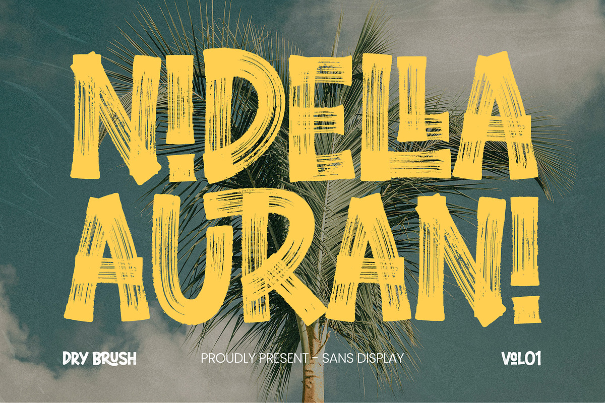 Nidella - Dry Brush Display Sans, a Sans Serif Font by Inviline.co (Photo 1 of 12)