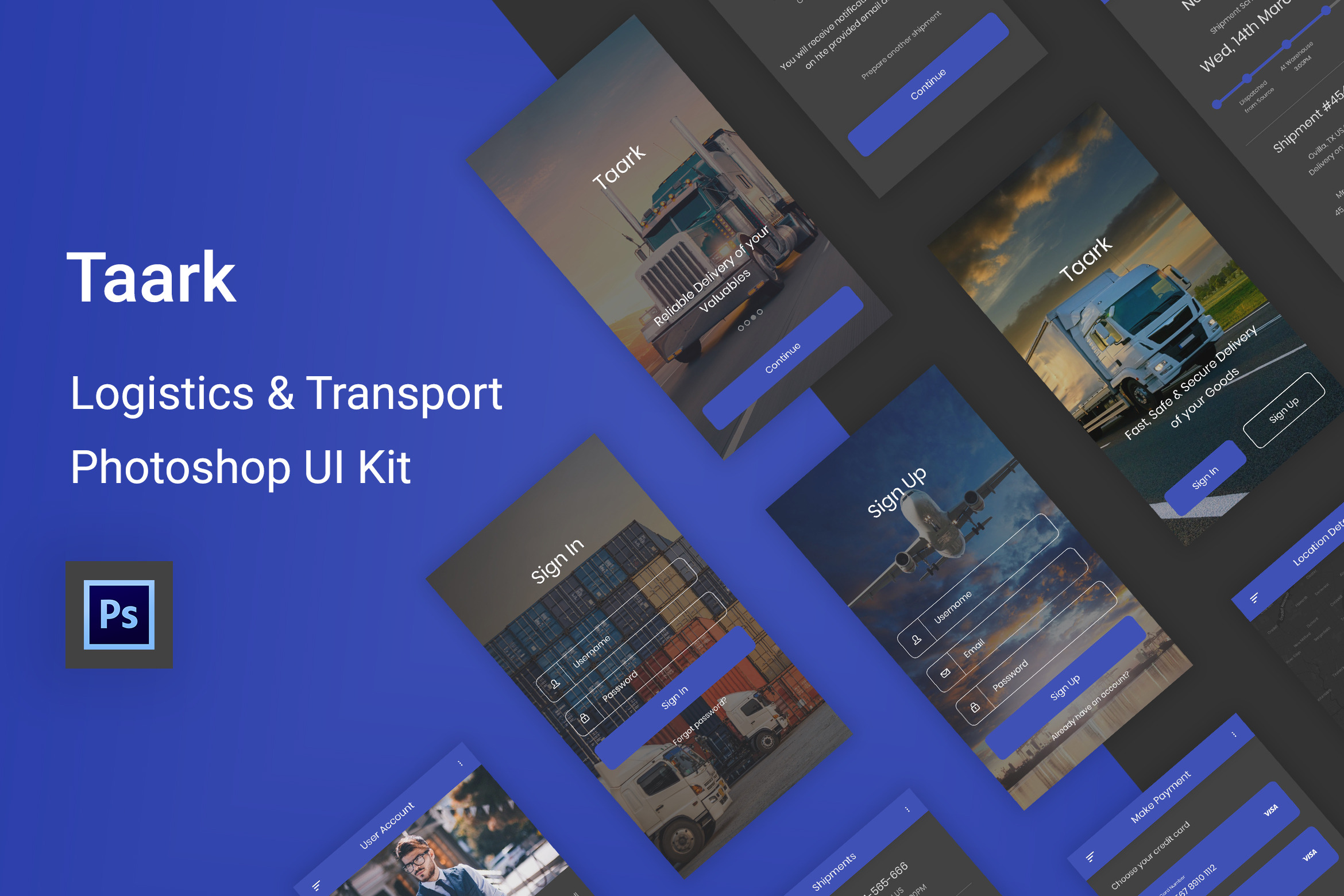 Logistics & Transport UI Kit (PSD), an UI Kit Template by themelove