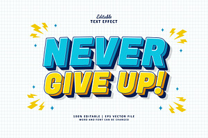 Text Effect Never Give Up